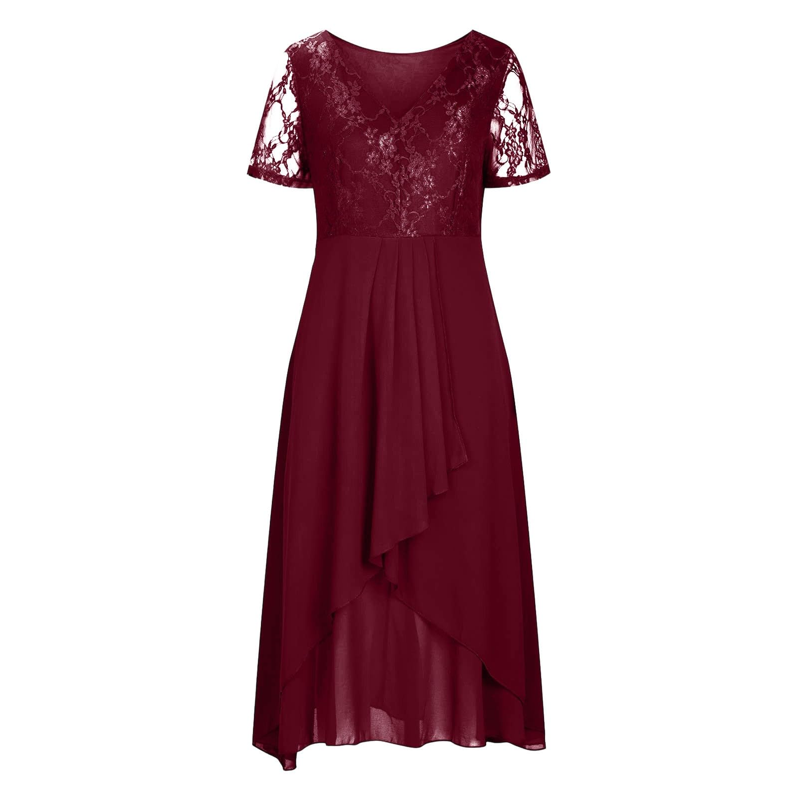 Vestidos de playa con cuello en V para mujer, vestidos casuales de verano 2026, de manga corta, a la moda, para primavera, vestido de gasa con bloques de color, ropa de vacaciones, modesta boda