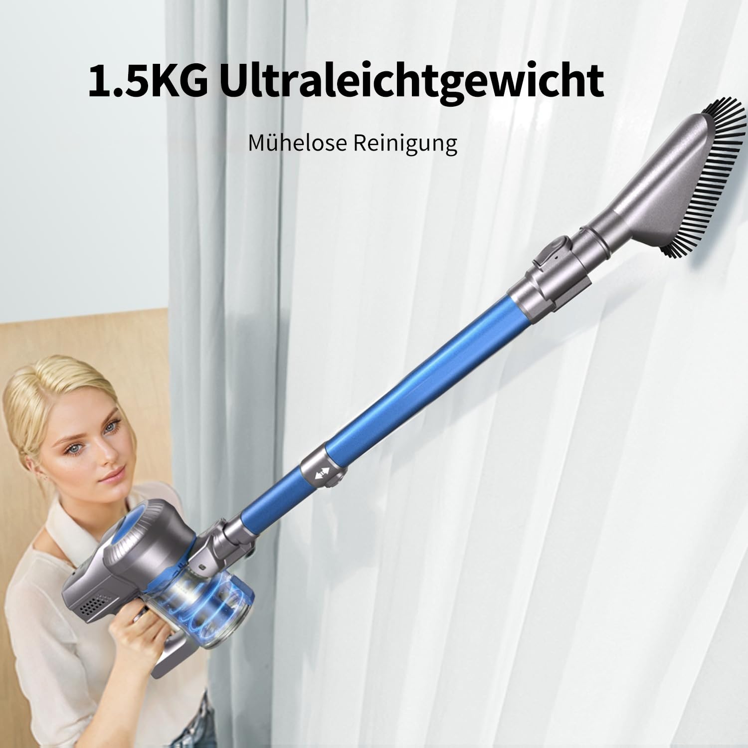 Kalado KCV500 Akku Staubsauger, 23kPa Saugleistung Ultraleichter Staubsauger Kabellos, 6-in-1 Handstaubsauger, 35 Min Laufzeit, kabelloser Staubsauger Stielstaubsauger für Tierhaare,Teppich, Hartböden