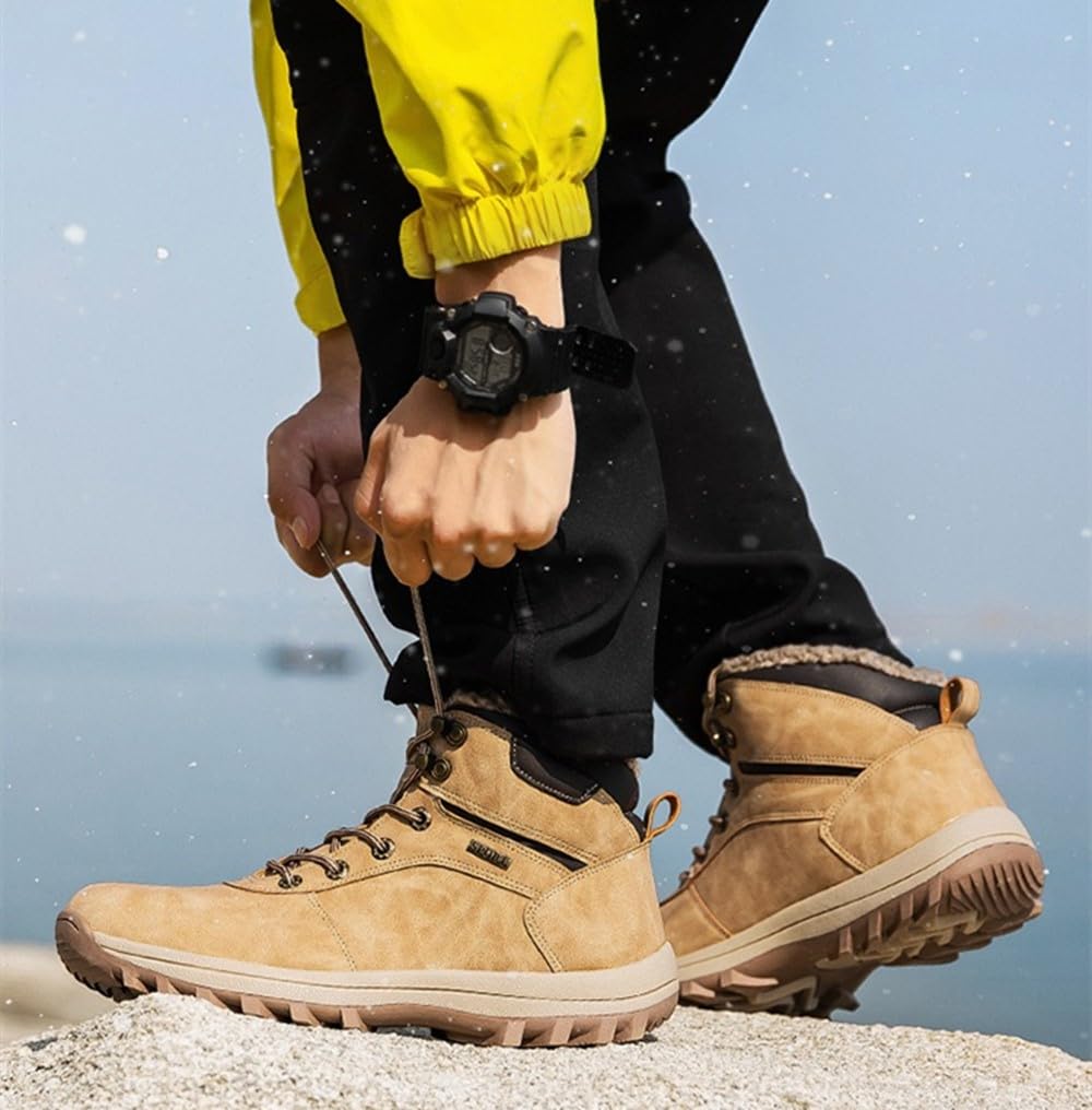 Zimowe śniegowce męskie buty zimowe wodoodporne buty turystyczne z ciepłą podszewką, antypoślizgowe buty trekkingowe do aktywności na świeżym powietrzu