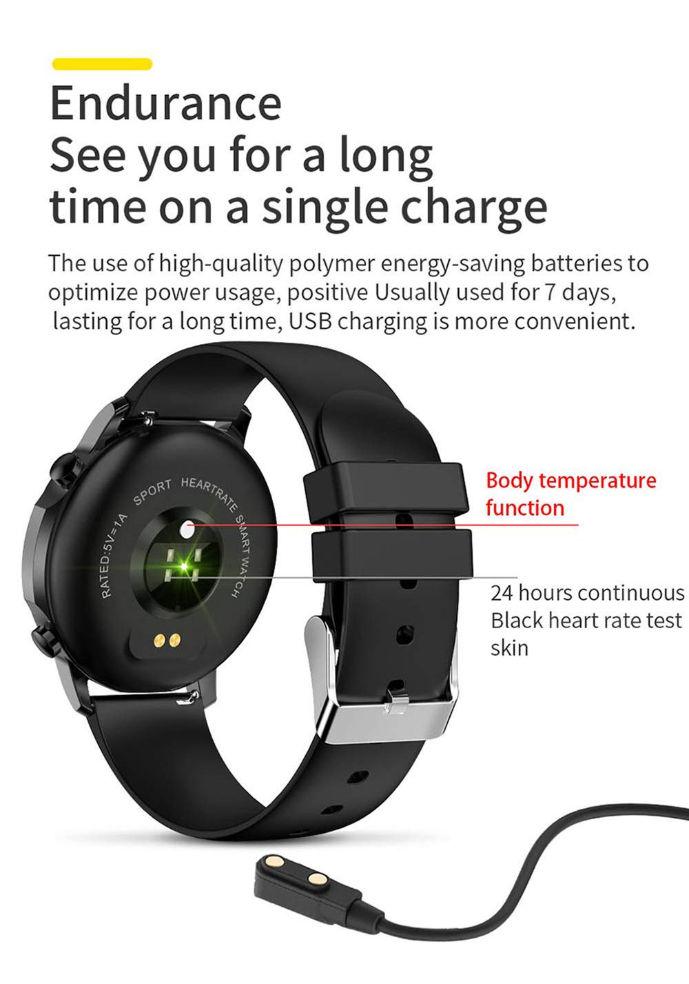 V23 damski inteligentny zegarek w pełni dotykowy opaska monitorująca aktywność fizyczną IP67 wodoodporny inteligentny zegar do pomiaru ciśnienia krwi męski smartwatch dla iOS Android (D) little