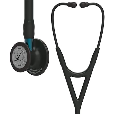 3M Littmann Cardiology IV Diagnostic Stethoscope, 6163, More Than 2X as Loud, Weighs Less, Stainless Steel Black-Finish Chestpiece, 27" Black Tube, Stem, and Headset