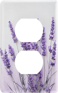 YETTASBIN Lavender Duplex Outlets Cover Unbreakable Wall Plate Cover with Screws for Living Room, Bedroom, Office, School, Home Decor-4.53 x 2.76 Inch