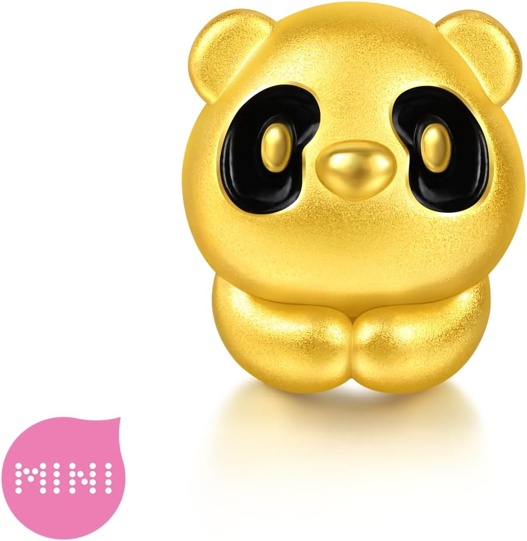 CHOW SANG SANG 999 Gold Charme Cute Adorable Mini Panda Charm Bracelet for Women & Men 17cm 95748C