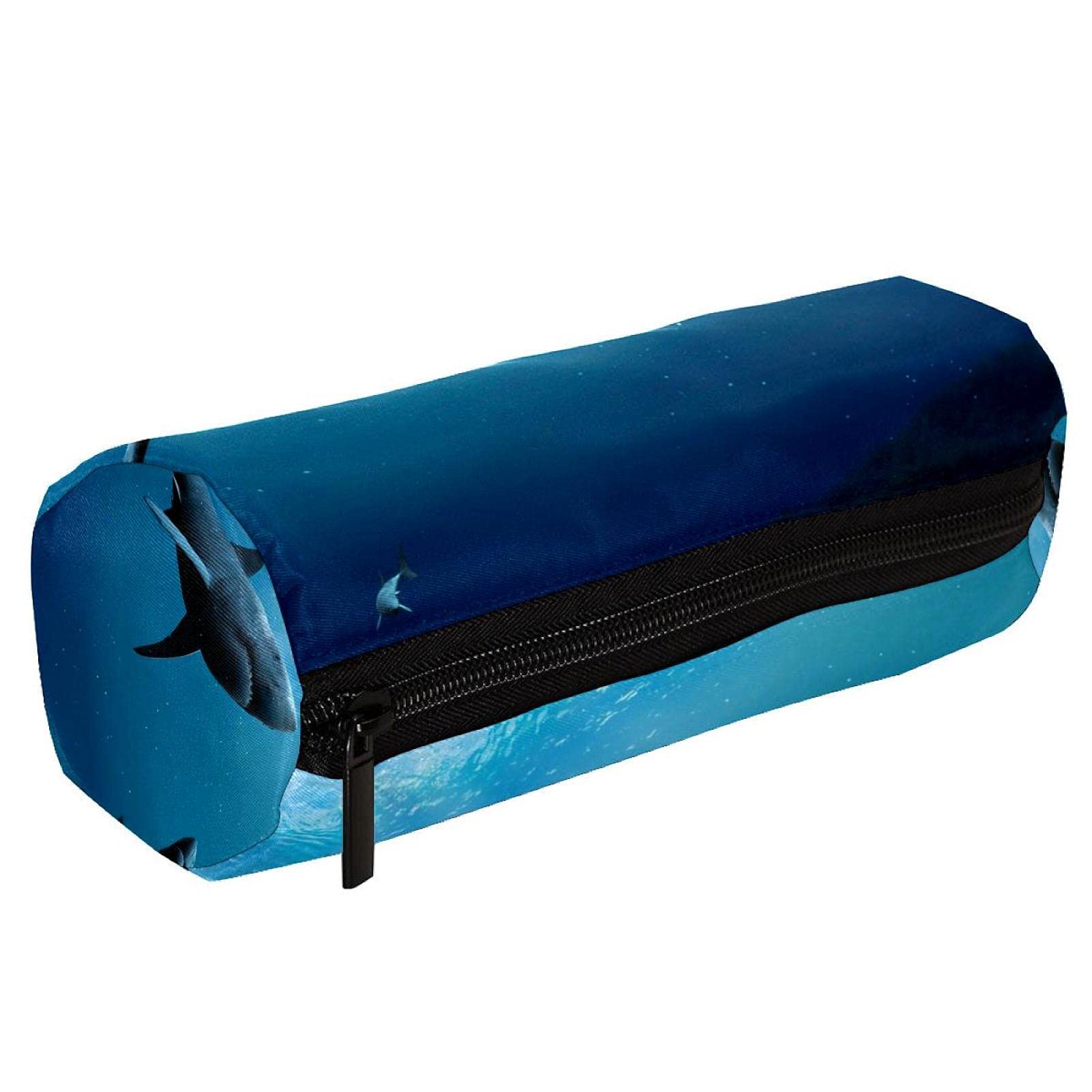 Borsa per matite con motivo a squalo subacqueo, astuccio per penne, astuccio per matite, organizer da scrivania per trucchi, per scuola e ufficio