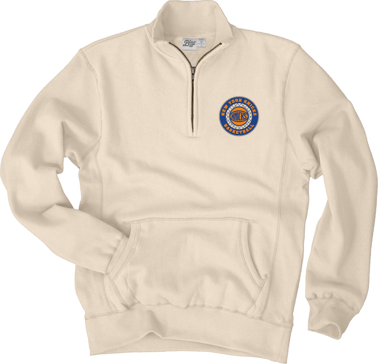Blue 84 Standard NBA Officially Licensed Quarter Zip Sweatshirt Sanded Fleece Cappucino