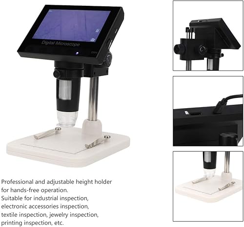 Miniatura 3 de Greensen Microscopio digital, pantalla LCD de 4.3 pulgadas, 1000X, 5MP, 8 LED, alimentado por USB, negro