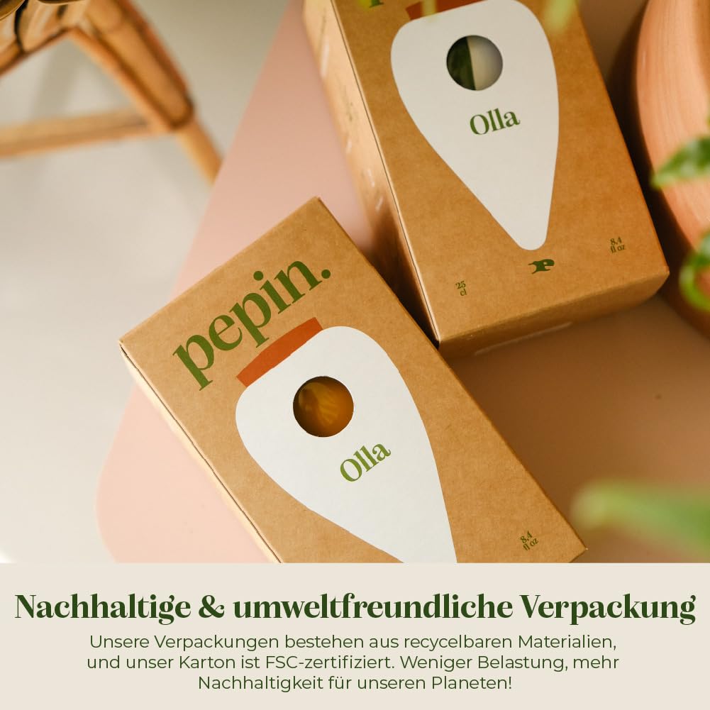 Pepin | 3 x Mini Ollas Terrakotta zum Pflanzen | Automatische und umweltfreundliche Bewässerung Für Zimmerpflanzen | Natürliches Bewässerungssystem | Mini OYAS Terracotta – 12 cl