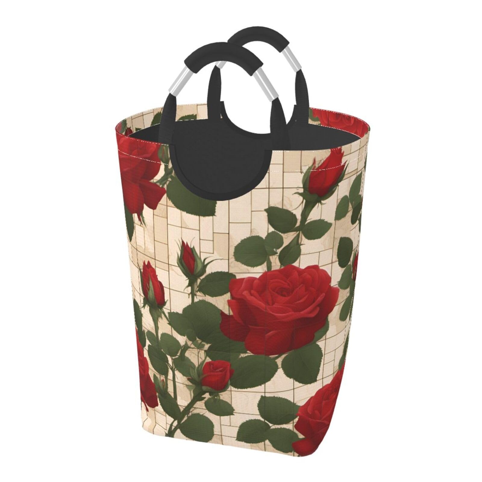 Many Red Roses - Bolsa de almacenamiento cuadrada plegable de 50 L, cesta de lavandería para ropa sucia, adecuada para lavandería, dormitorio, cesta de almacenamiento