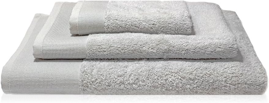 100% Bamboo Viscose Towel Set 3Piece Light Grey
