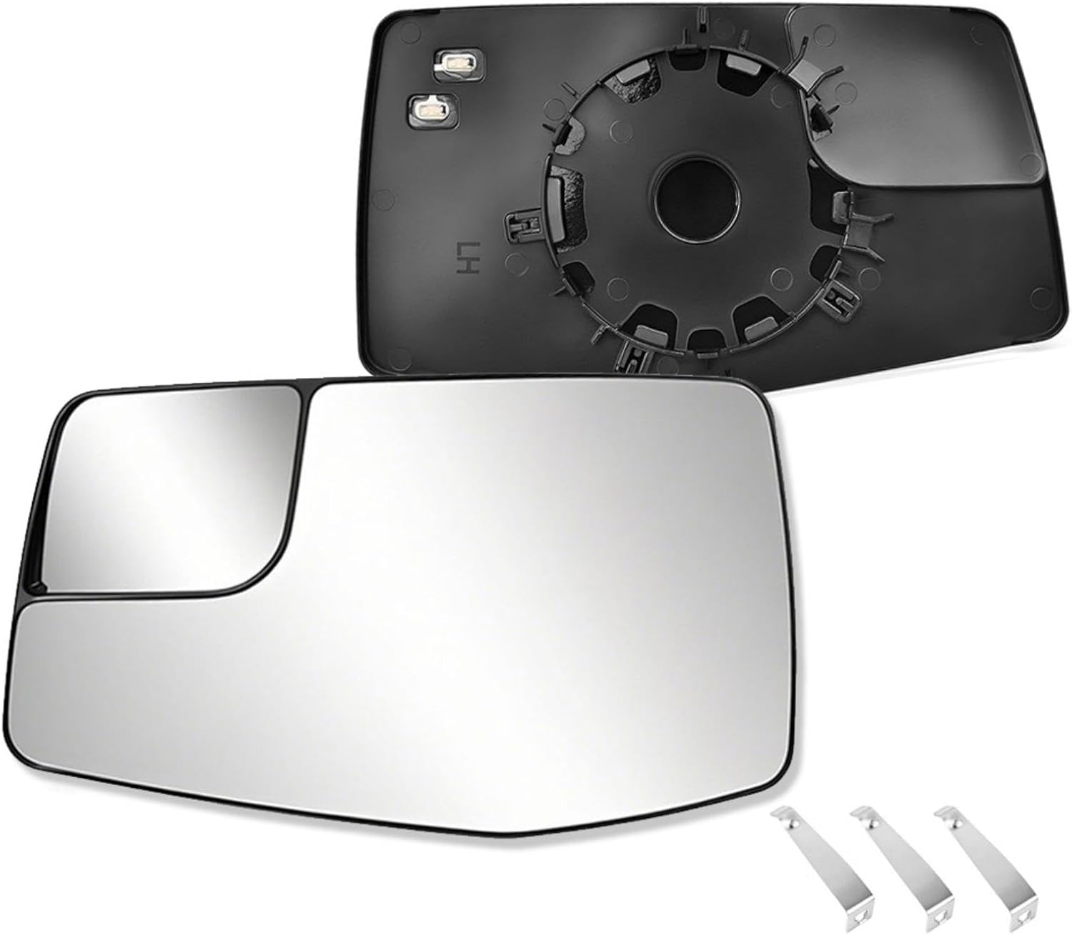 Driver Side Heated Mirror Glass Compatible with 2019-2023 Chevy Silverado 1500/2500HD/3500HD GMC Sierra 1500/2500HD/3500HD, Rear View Left Convex Mirror for 84309708 84309707