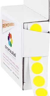 Sponsored Ad - ChromaLabel 0.50 Inch Round Label Removable Color Code Dot Stickers, 1000 Labels per Dispenser Box, Yellow