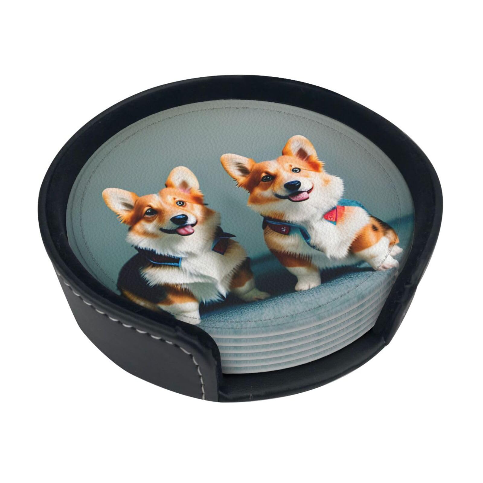 Dessous de verre imprimé corgi : l'accessoire idéal pour vos apéritifs entre amis