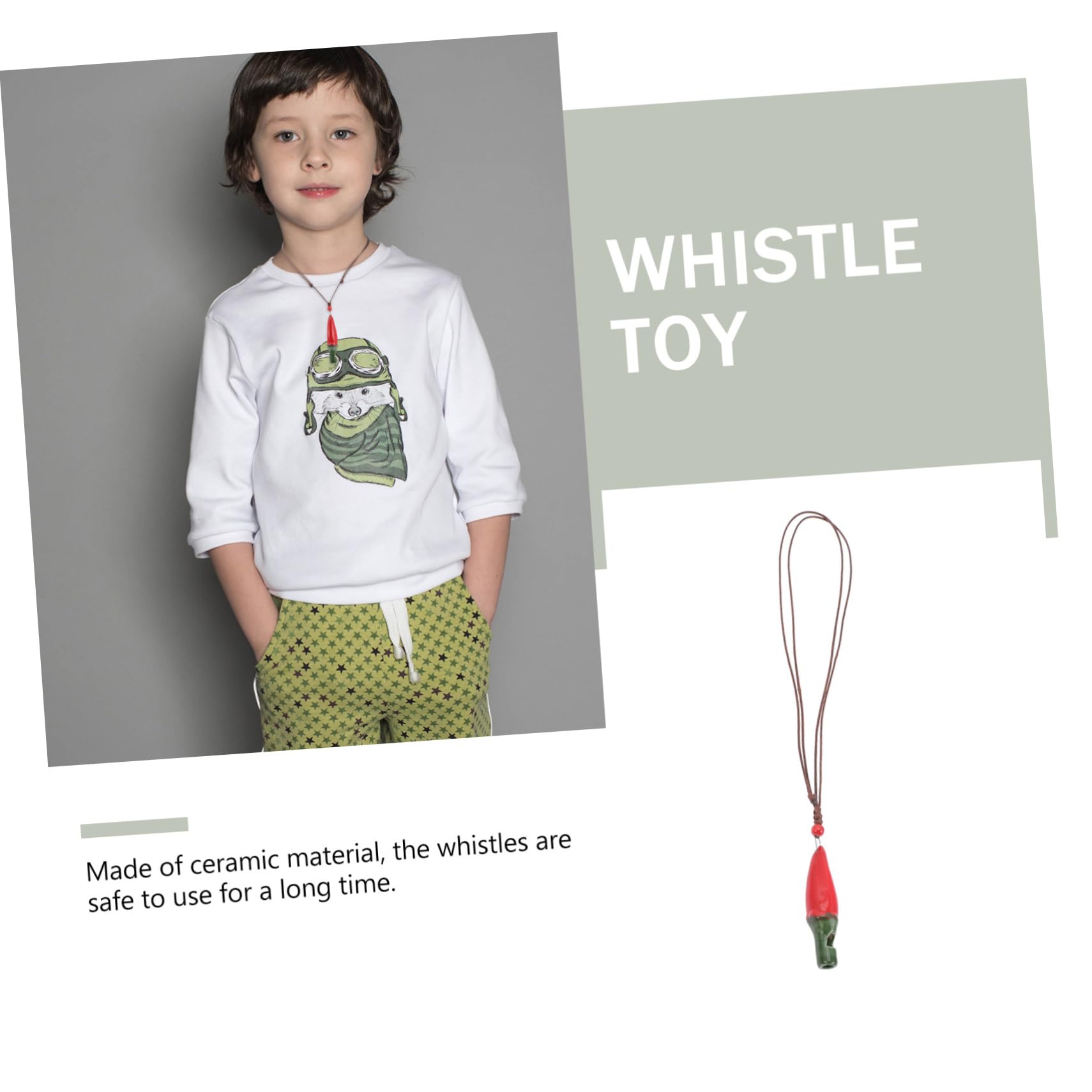 KICHOUSE 3Pcs Red Pepper Shaped Ceramic Whistles for Playful Whistle for Music Education and Fun and Safe Whistle Playthings for Boys