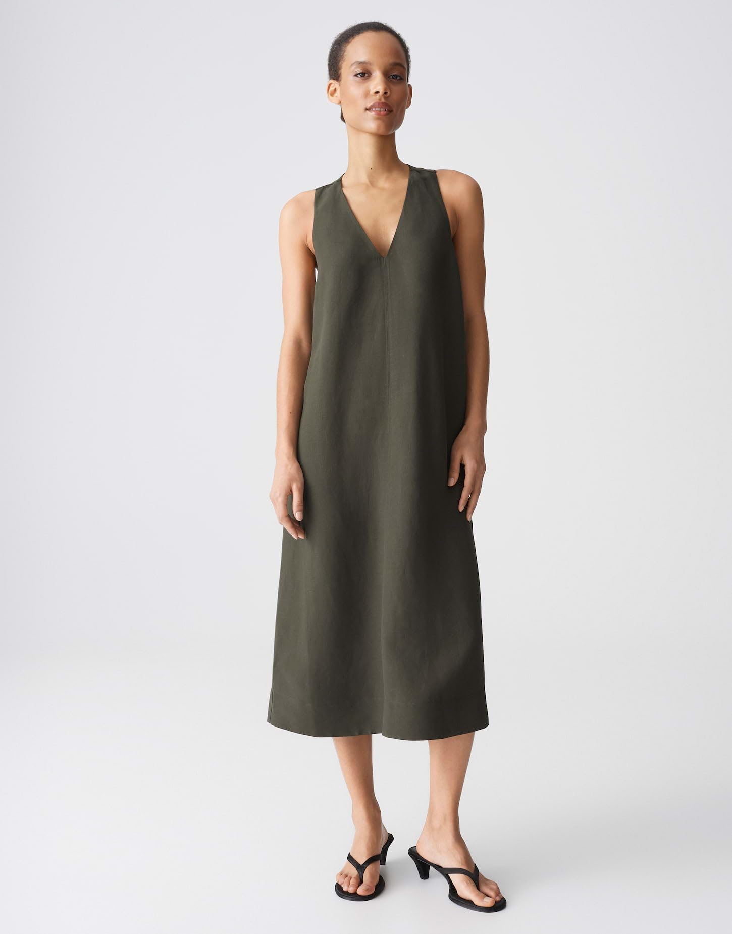 OPUS Damen Midikleid | Neckholderkleid aus nachhaltigem Viskose Leinen Mix