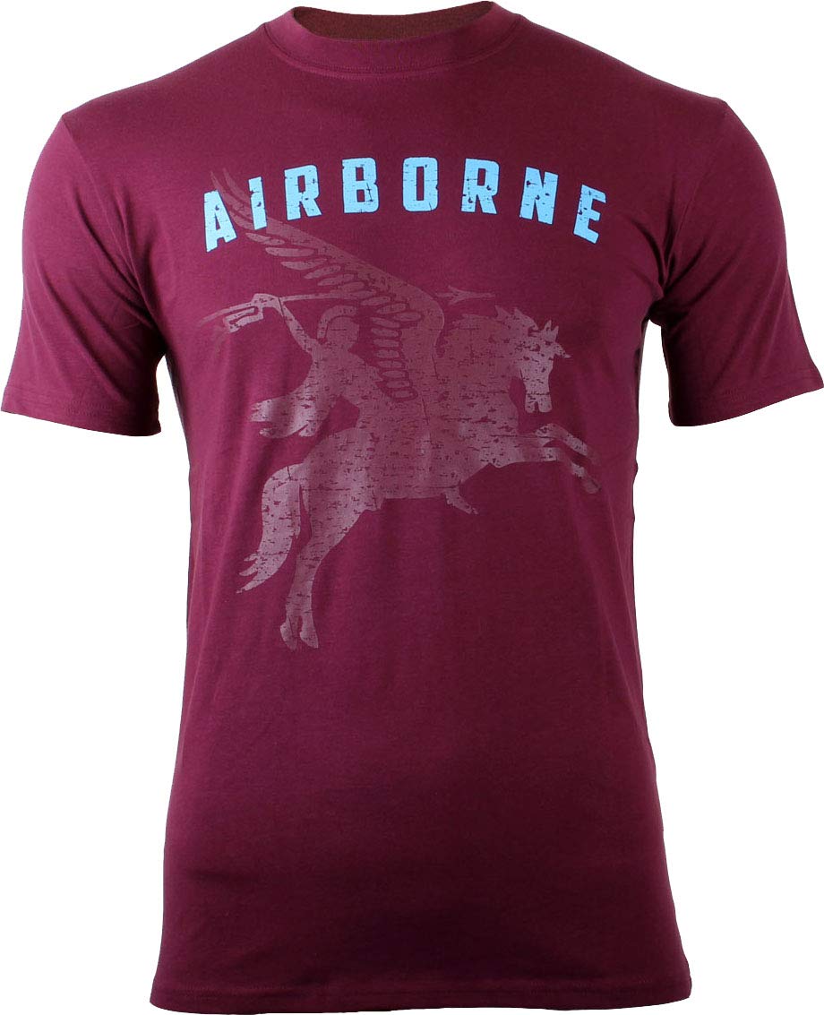 Fostex Pegasus Large Logo Airborne T-Shirt - Maroon (Large)