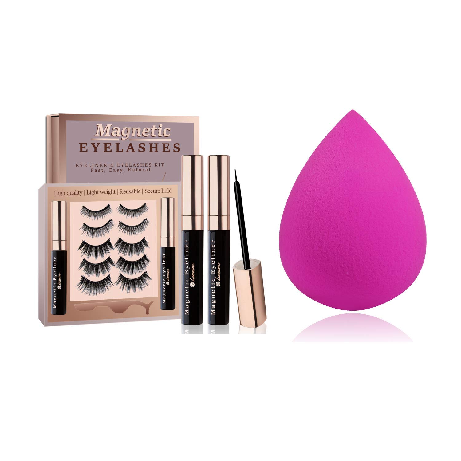 Makeup Sponge Blender with Magnetic Eyelashes