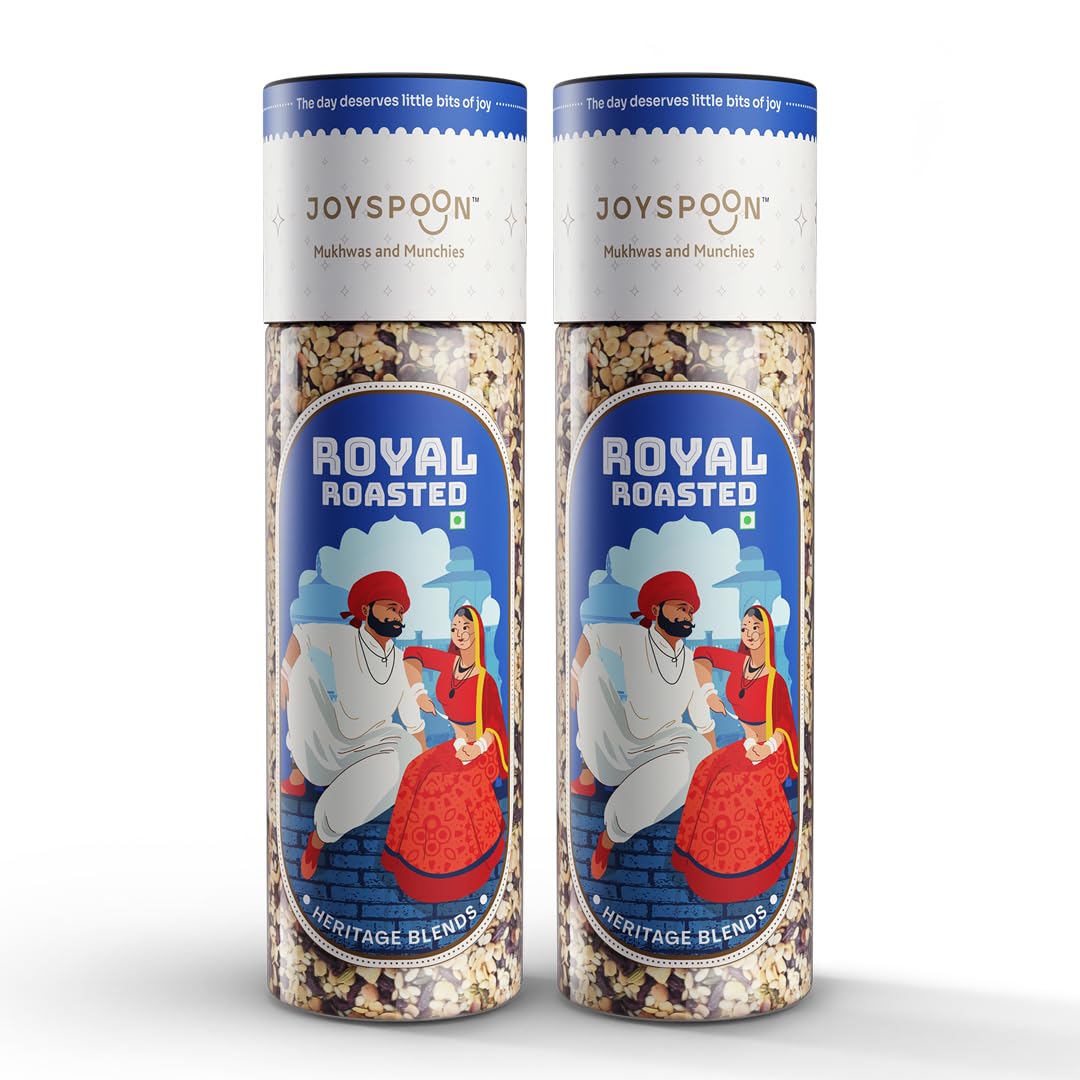 Joyspoon Royal Roasted Mukhwas Mouth Fresheners | Sugar-Free Digestive Mouth Freshener | Supari-Free After-Meal Snack | No Artificial Colors or Preservatives | Healthy Mukhwaas| Pack of 2 125g