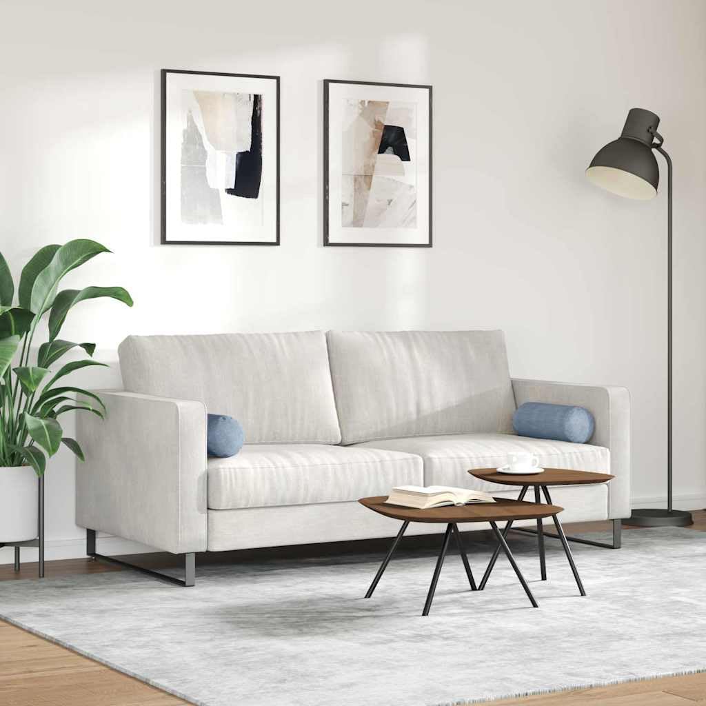 Poduszka bolster 2 sztuki, niebieska, Ø 15 x 40 cm, miękki materiał sztruksowy, cylindryczny, do salonu, sypialni, komfort wewnątrz