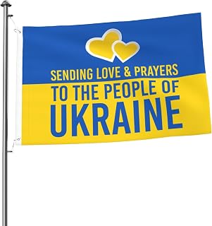Sending Love And Prayers To The People Of Ukraine Flags 2x3 Ft Outdoor Banner Double-Sided 2by3 Flags