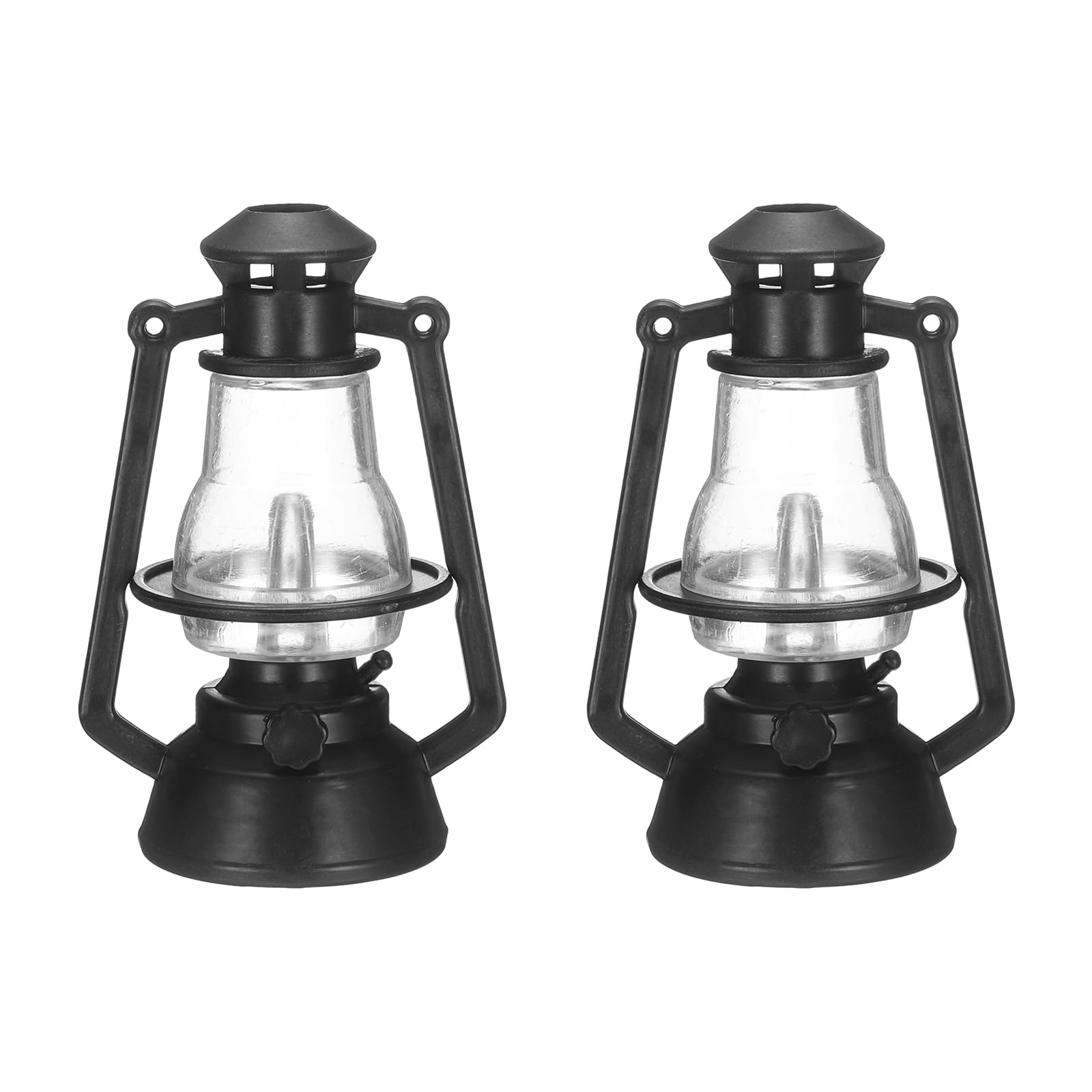 CoCud Dollhouse Miniature Lantern, 3.74" Height, Plastic Mini Vintage Hanging Kerosene Lamp Black