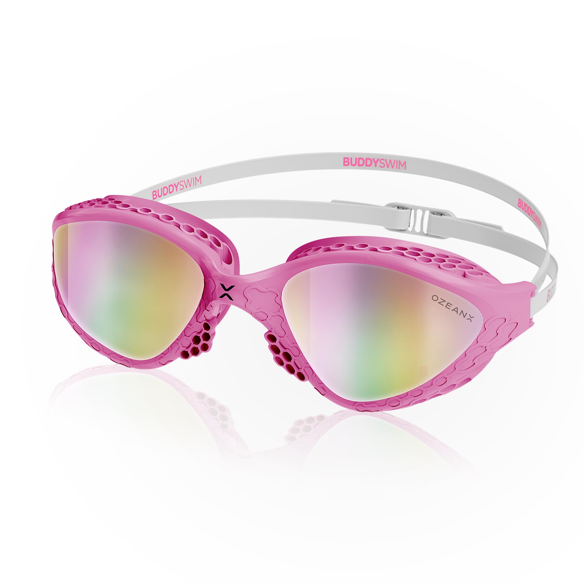 BUDDYSWIM Swimming Goggles OzeanX, Antifog with Panoramic XVISION Lenses. Protection UV400. Hydrodynamic Fit. Open Water Goggles