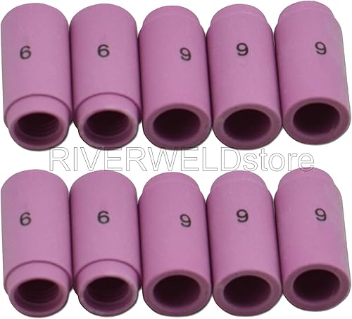 RIVERWELD TIG - Boquilla de alúmina de cerámica #6 13N10 38 pulgadas Orifice Fit PTA SR DB WP 9 17 18 20 25 26 TIG, accesorios para antorcha de