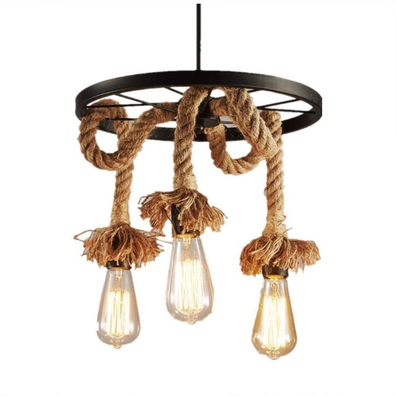 Lampe suspendue vintage rustique de haute qualité à trois luminaires