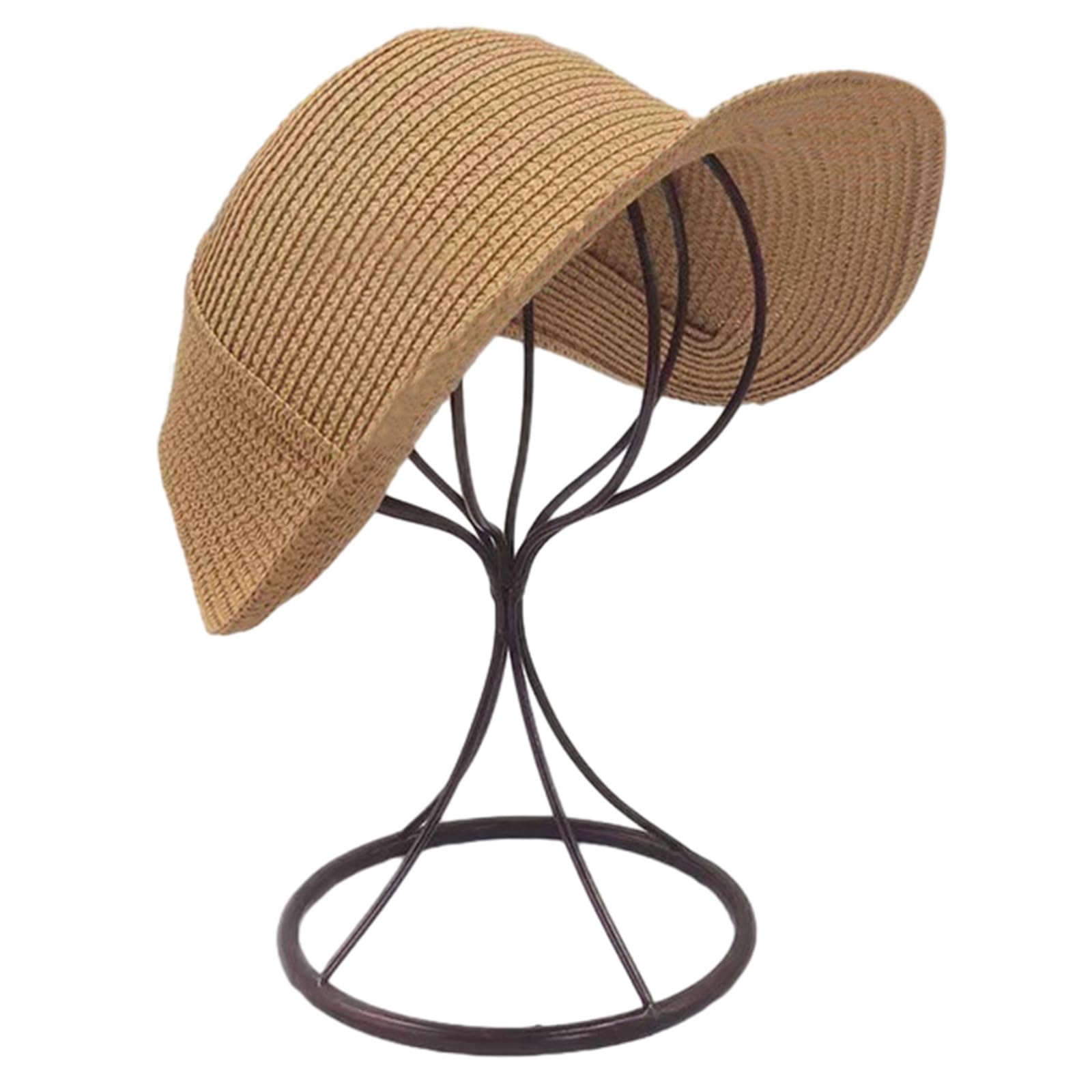 Yanwuwa Men's Brown Elegant Vintage Victorian Bonnet Hat Base Straw Hat Saucer For Tea Party Costume French Victorian Bonnet Base Perch Victorian Straw Bonnets For Wo
