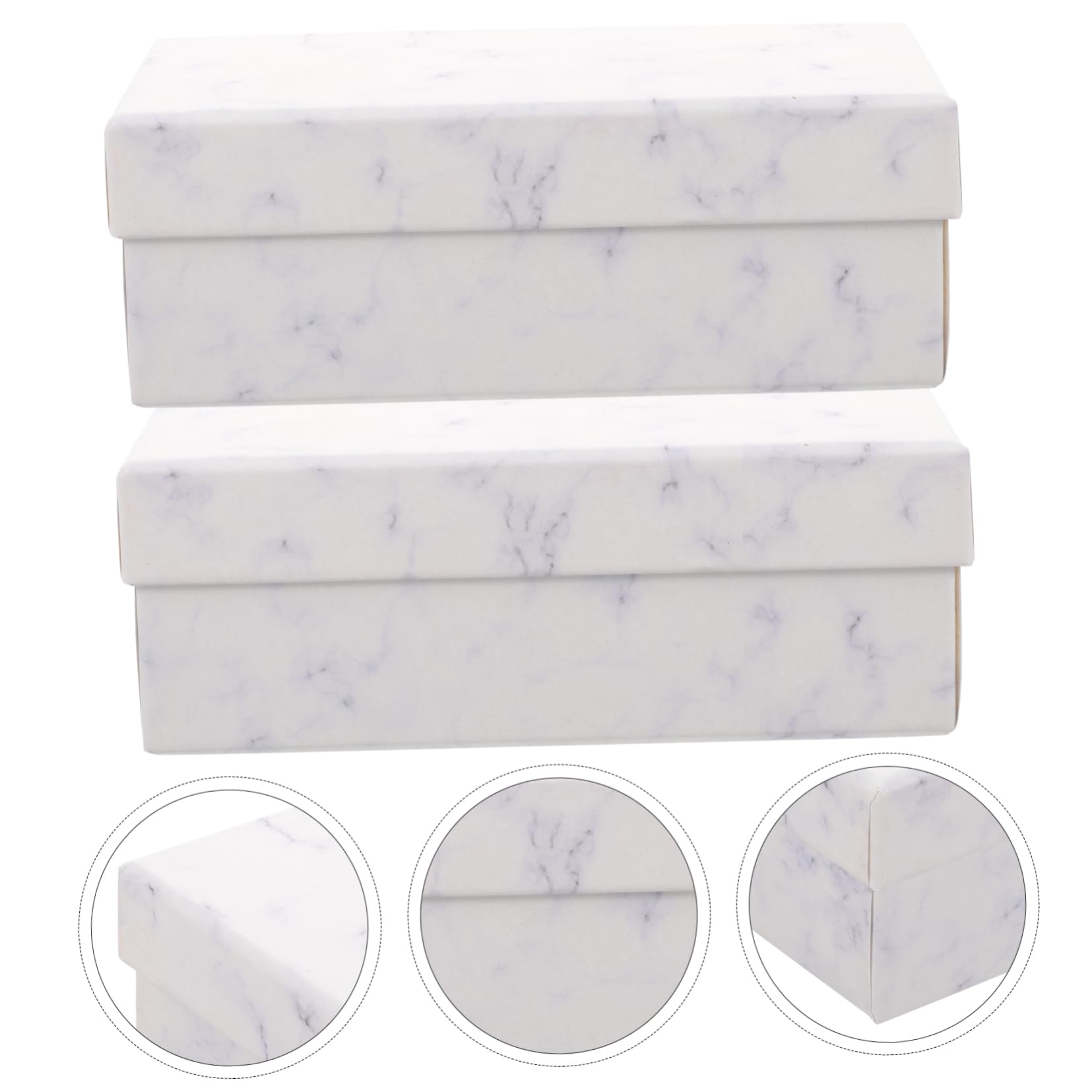 ULDIGI Luxury Presentation Boxes Marble Pattern Jewelry Boxes Set of 2 for Present Wrapping