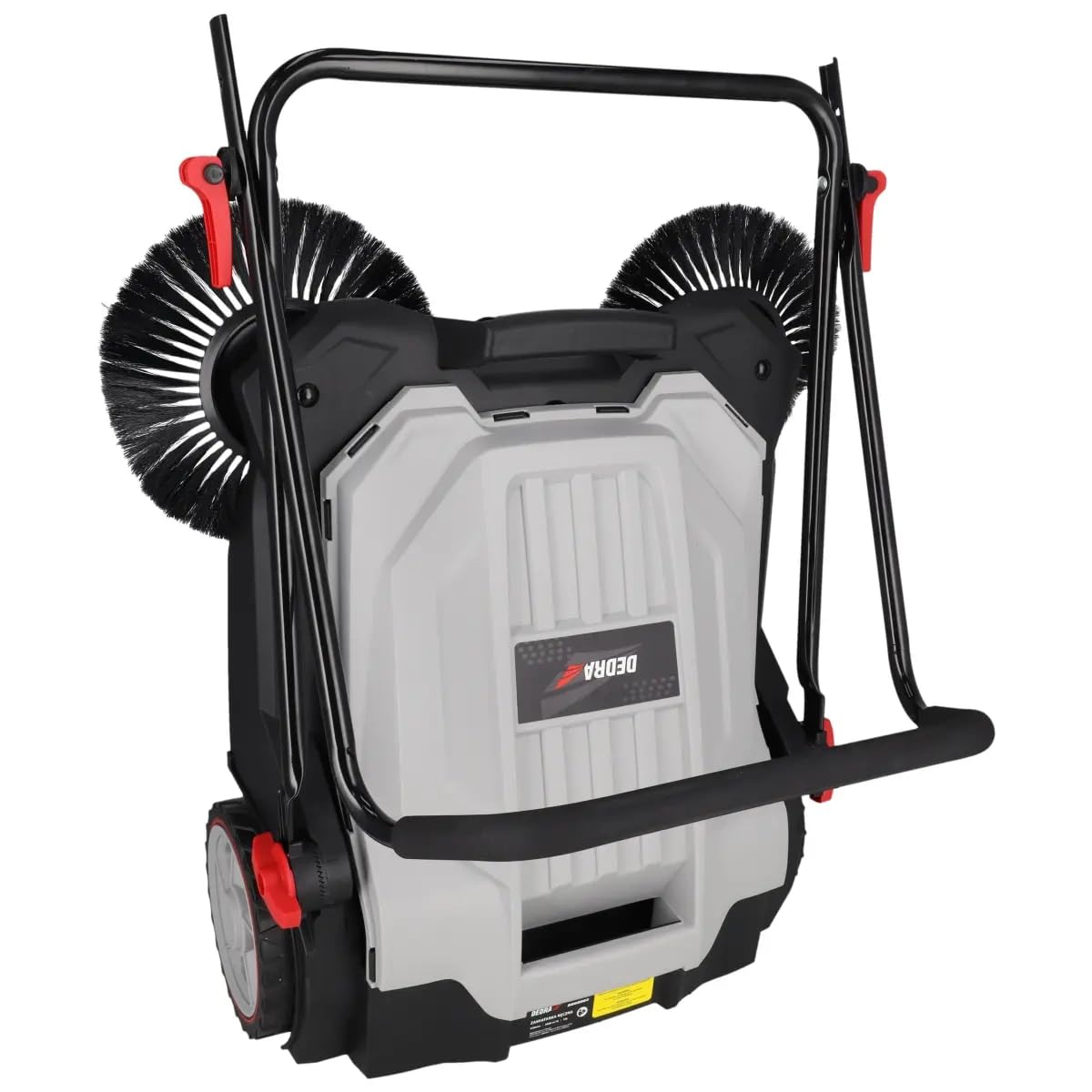 DEDRA Spazzatrice a mano, 3 spazzole, larghezza spazzatrice 650 mm, contenitore 18 l, capacità: 2600 m2/ora, manubrio regolabile, ruote robuste, impugnatura ergonomica