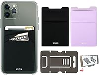 Vista 26 de Cartera para tarjetas de teléfono con bloqueo RFID, doble bolsillo seguro, ultradelgada, autoadhesiva, funda para tarjetas de crédito, calcomanía