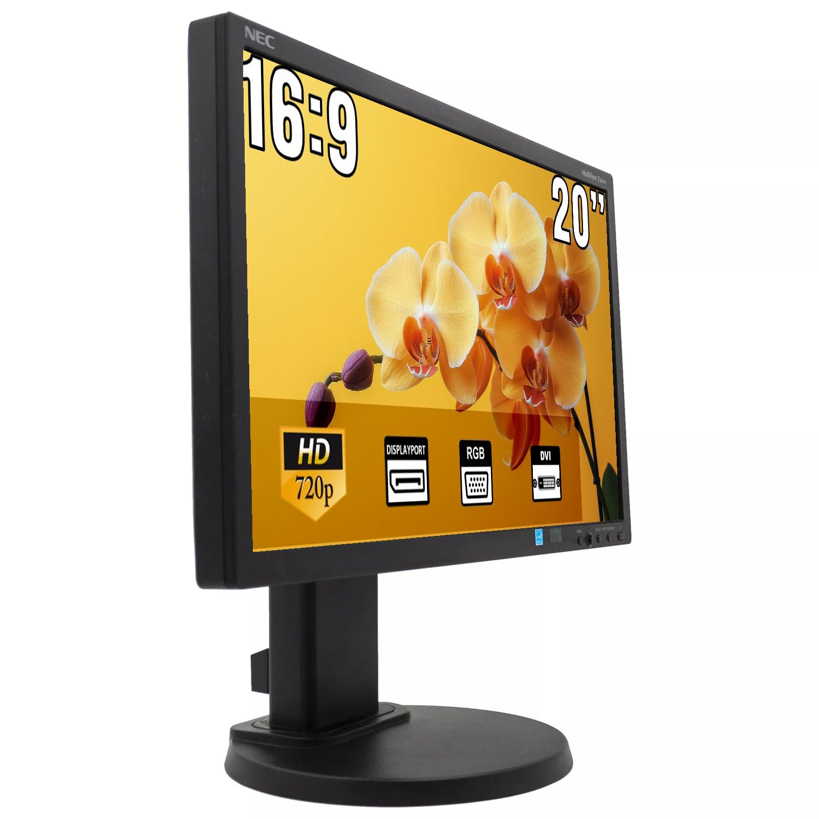 Monitor 20" HD 720p RICONDIZIONATO 16:9, display port, vga e dvi con schermo pivot.