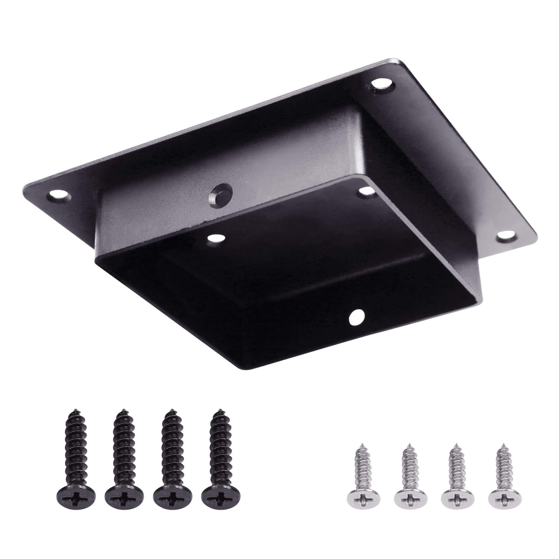 Aiwaiufu 1 Pack Birdhouse Mounting Bracket for 4x4 Wood Post, Black, Metal Flange Holder for Owl Box, Bird Feeder, Mailbox