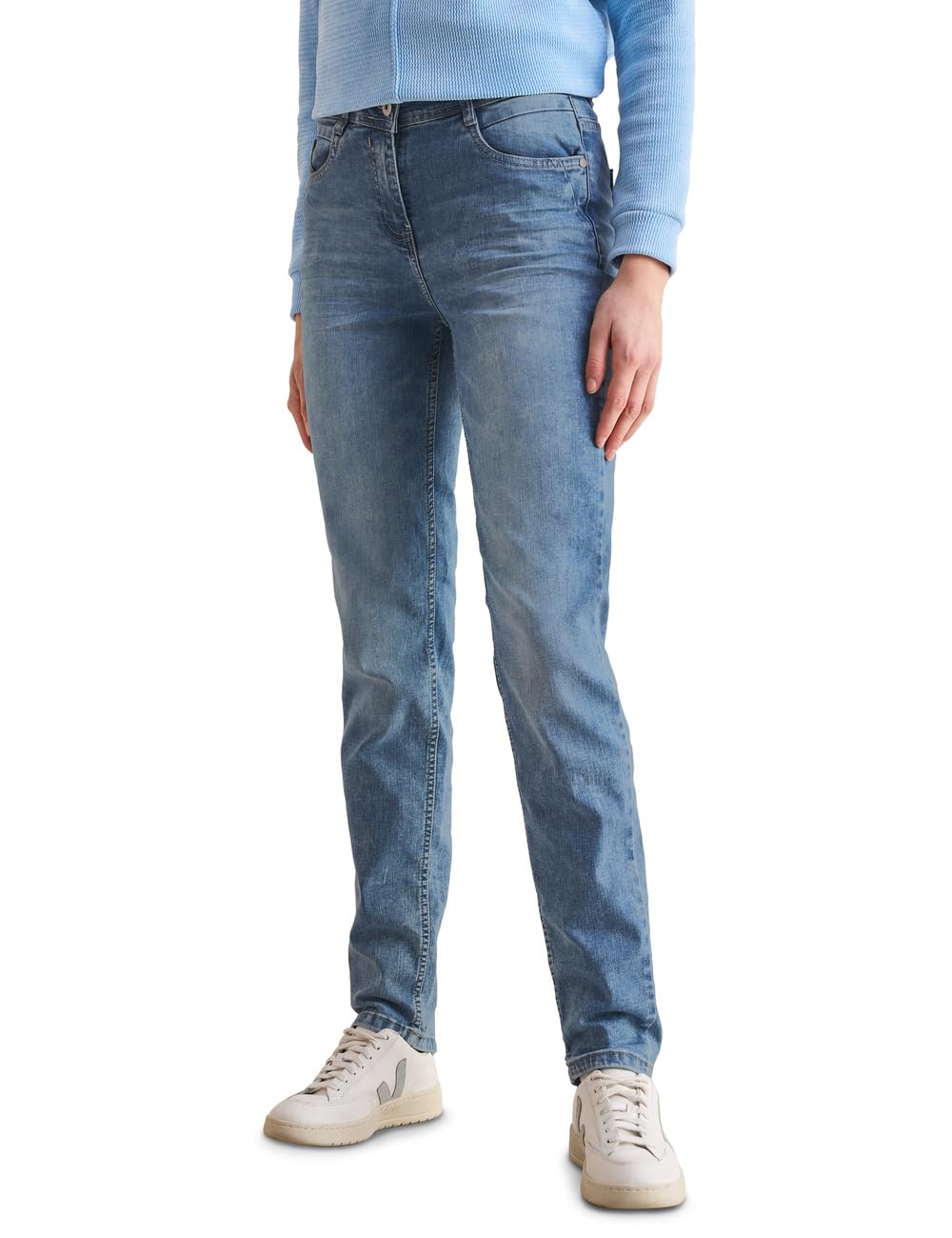 Cecil Women's Style Toronto 1-knopf 59 Slim fit Jeans, Authentic Used wash, 36W x 30L