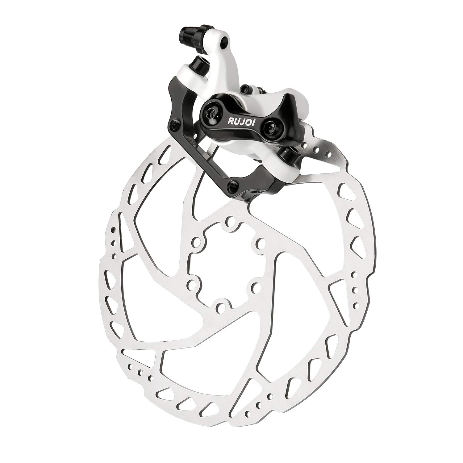 RUJOI Bicycle Disc Brake Kit, Aluminum Front and Rear Brake Caliper, 160mm Rotor, Tool-free Mechanic Pad Adjuster for Road Bike, Mountain Bike...
