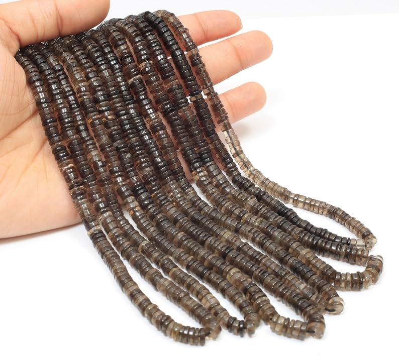 Quartz fumé naturel perles 5-7mm lisses pour réparer et créer des bijoux