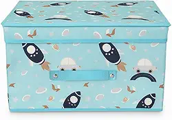 Caixa Organizadora Infantil com Tampa, Design com temas alegres (Universo)