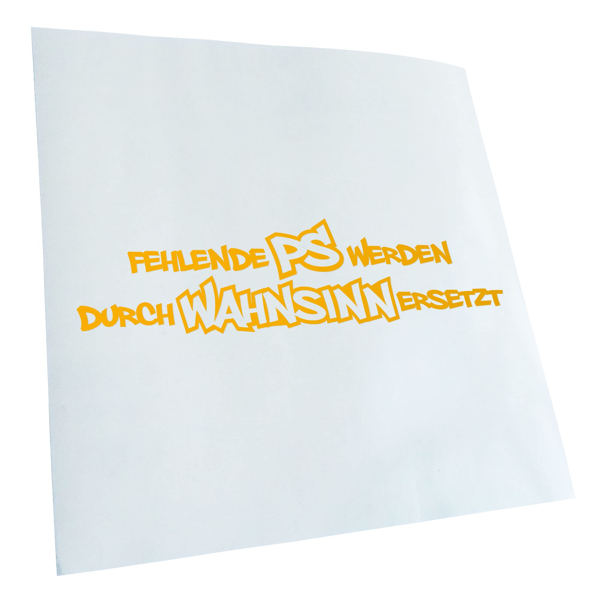 Kiwistar - Car Sticker - Yellow - 50 x 13 cm Missing PS Are Behind ... - Rear Window Car Sticker Weatherproof for Car Truck Moped Truck - Sticker Exterior Self-Adhesive Tuning Accessories for Window