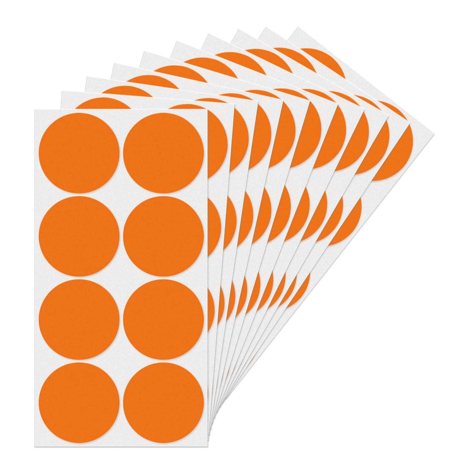 YIKIADA Orange Round 50mm Dot Stickers Self-Adhesive Marking Dots Waterproof Adhesive Dots Stickers Small Colour Coding Labels 80 Pieces