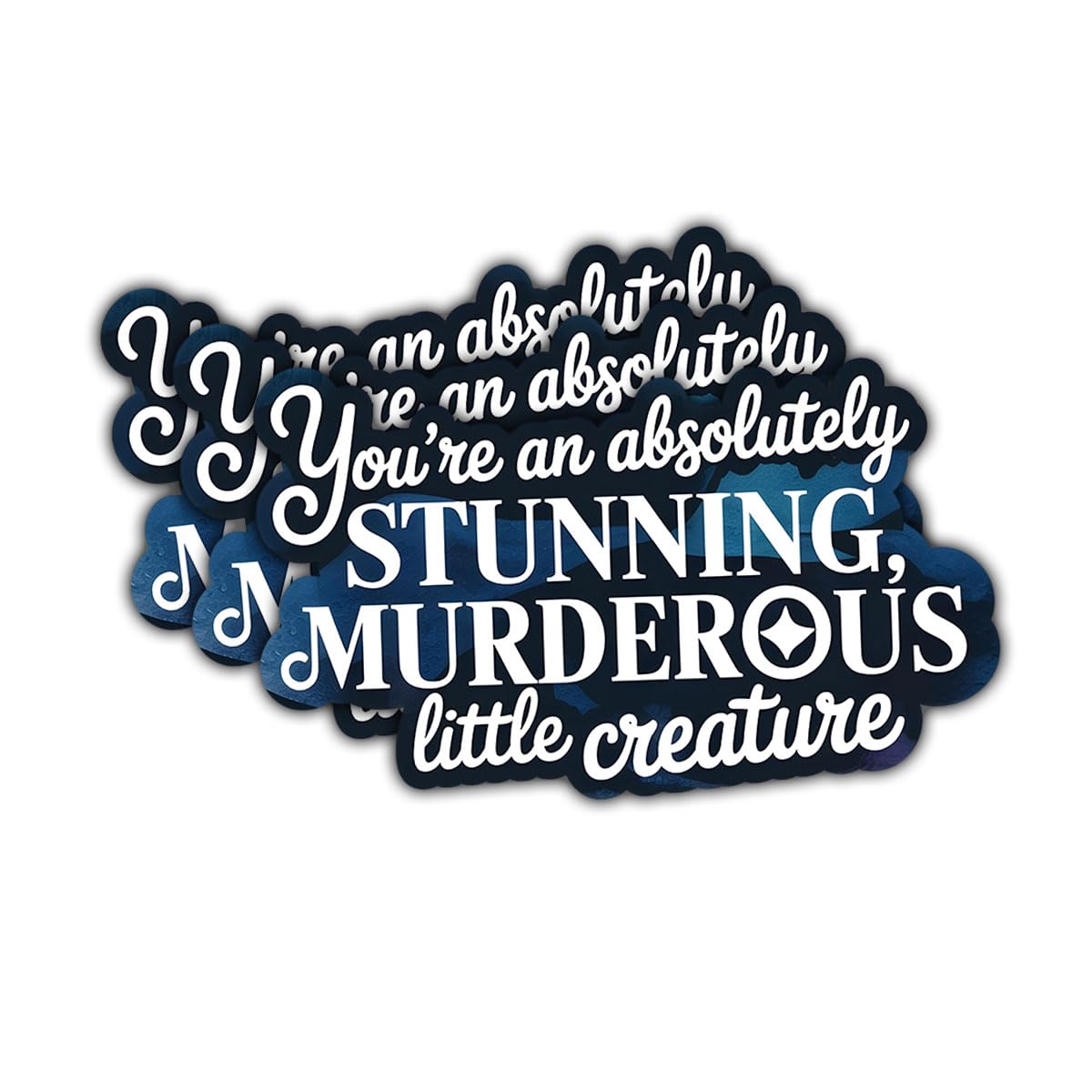 Photo 1 of (3Pcs-3in) Murderous Little Creature Stickers, Funny Dark Humor Vinyl Decals Gifts for True Crime Fans, Book Lovers, Librarians, Students, for Laptop, Water Bottle, Tumbler, Journals, Notebooks