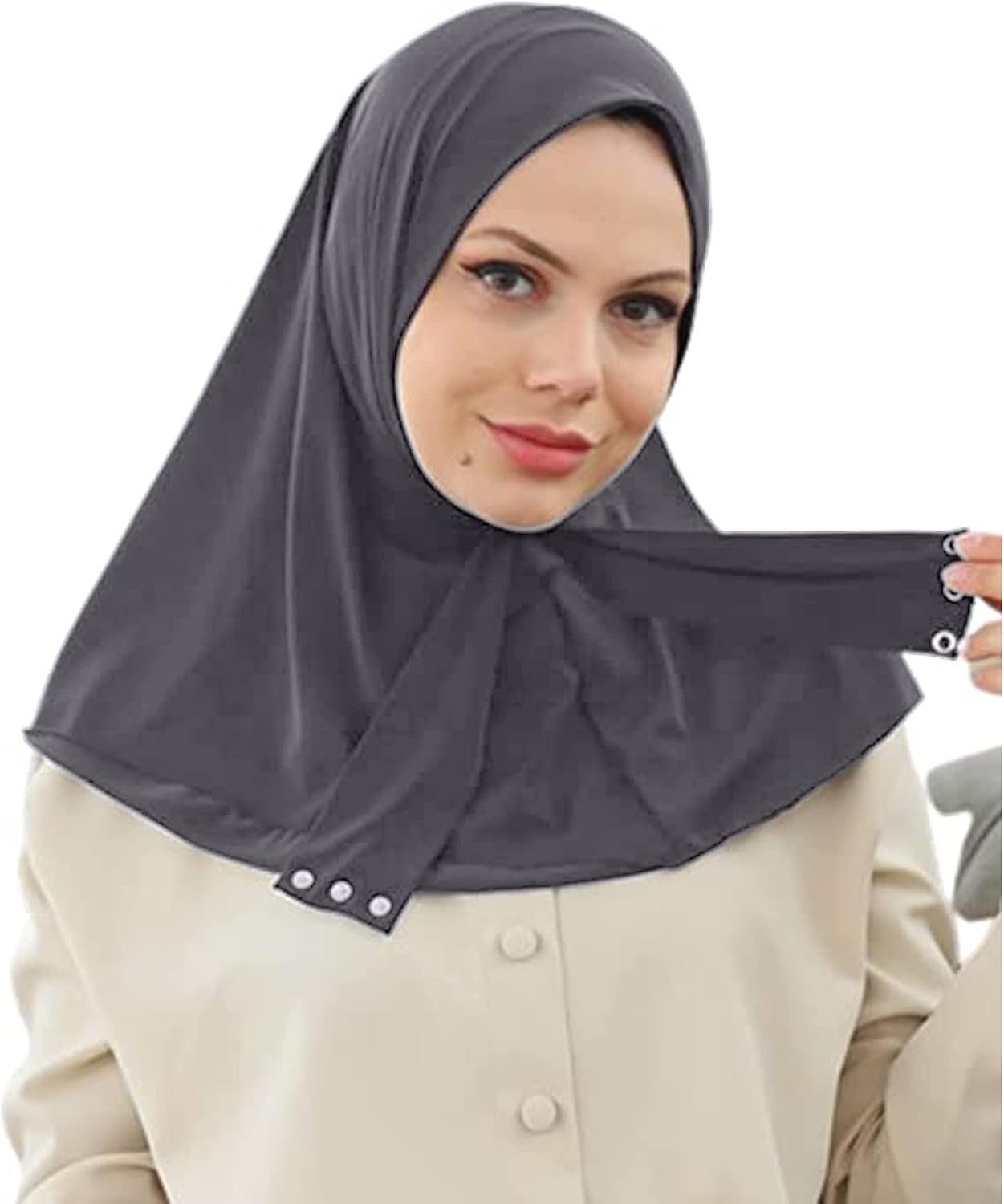 AIBEARTY Women Fashion Instant Muslim Turban Hijab with Snap Fastener Breathable Headscarf Bonnet Cap Turban Hat Shawl