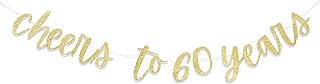 Cheers to 60 Years Banner- Cheers to 60 Years, Cheering 60 Years Banner, 60th Birthday Decorations, 60th Birthday Banner, Gold Happy 60th Birthday Party Banner