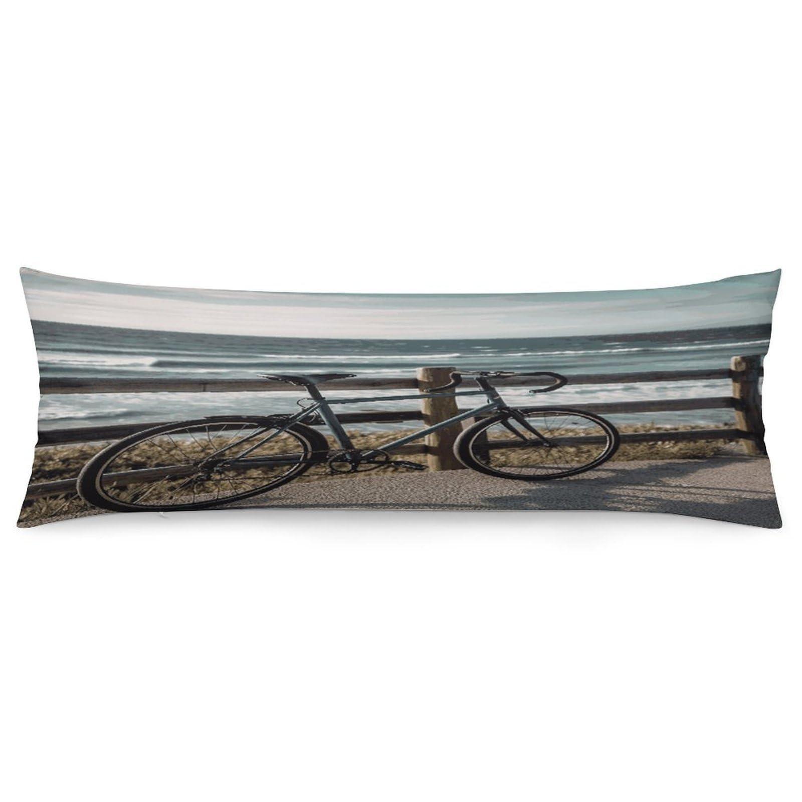 Bicycle Leaning on Fence Body Pillow Cover Soft Full Long Pillow Cover Decorative Large Pillow Case Cozy Body Pillow Pillowcase Pillow Shams for Bed Sofa Couch Room Decor 18.9 X 53 Inch