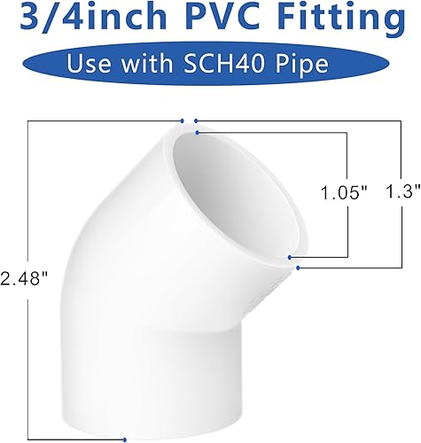 Miniatura 39 de Codo de accesorios de PVC de 3/4 pulgadas, 90 grados, 2 vías, paquete de 14, conector de montaje de tubería de PVC para muebles de construcción, 2