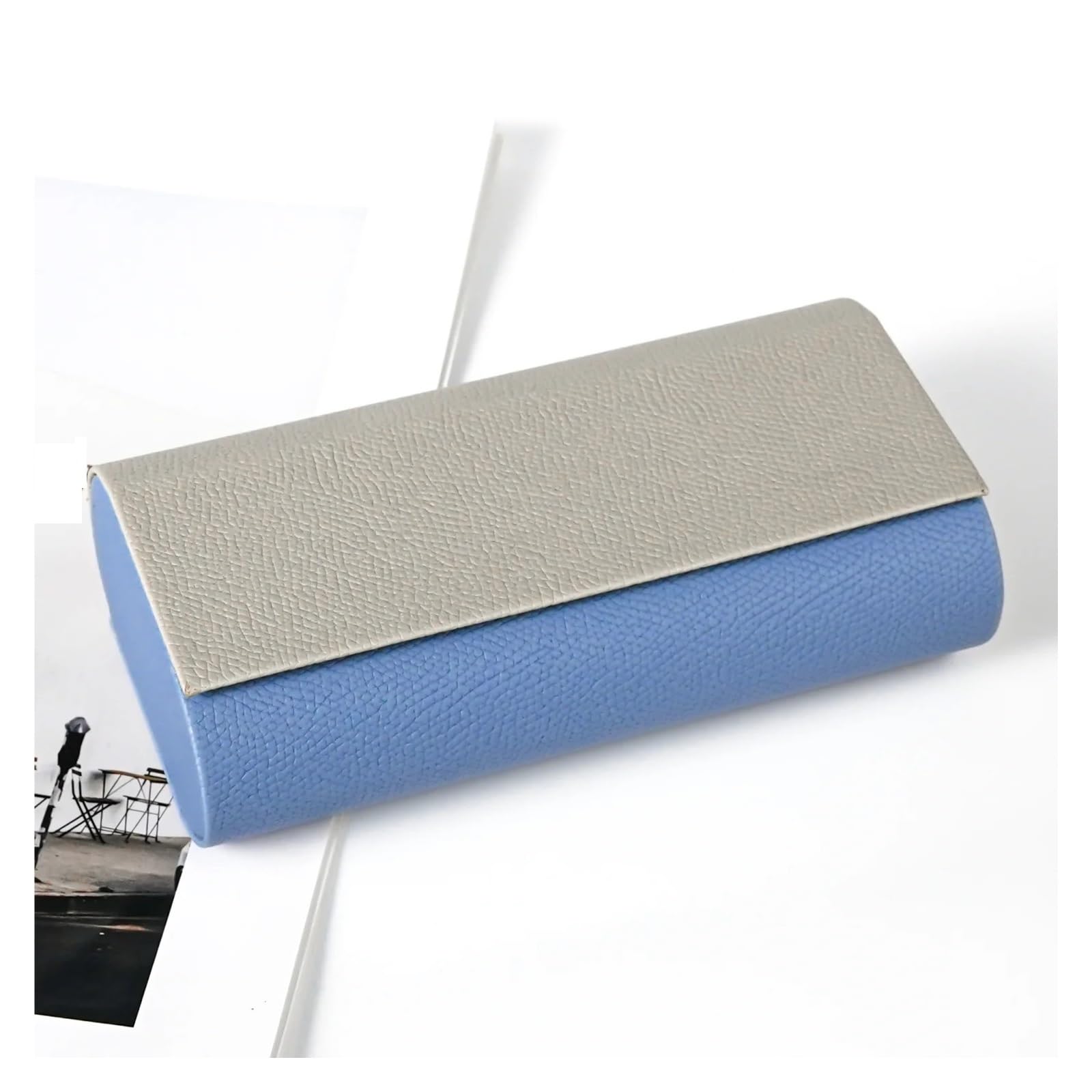 Custodia Occhiali Pelle Faux Leather 2-Layer Glasses Case Magnetic Closure Eyewear Storage Holder for 2 Pairs of