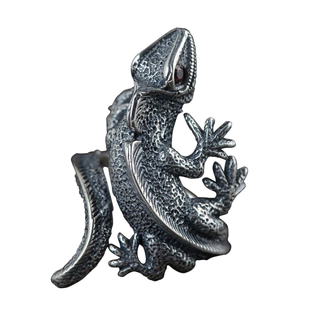 SOIMISSRed-eyed Lizard Ring Rings Octopus Decor Animal Open Ring Spoon Ring Chameleons Ring Punk Rock Rings Reptile Terrariums Rings Aesthetic Copper Accessories Adjustable Lovers