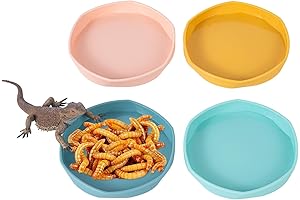 Comsun Reptile Food Dish Bowl - Keeps Your Pet's Mealtime Clean and Tidy