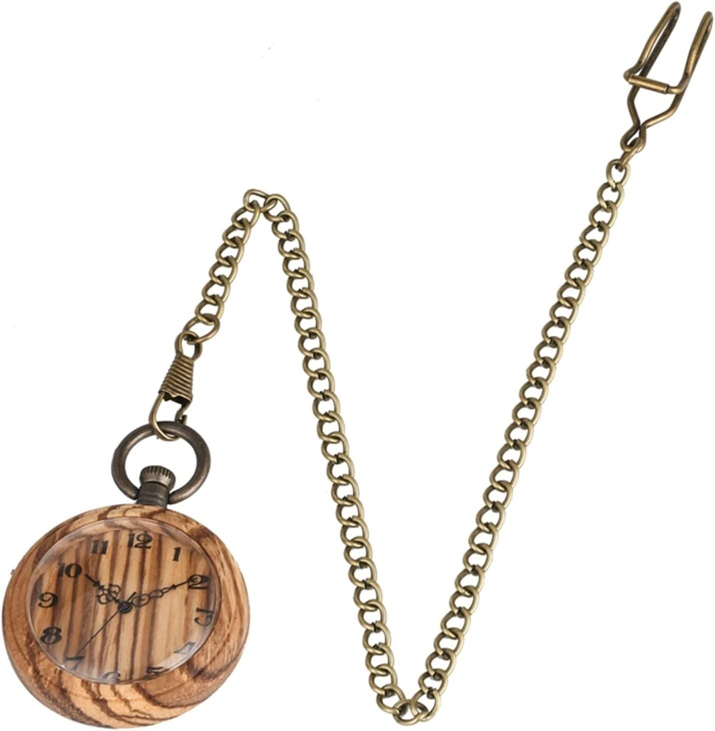 Orologio Da Tasca Vintage Uomo Con Catena | Quadrante Numeri Arabi Stile Selvaggio West | Regalo Per Papà
