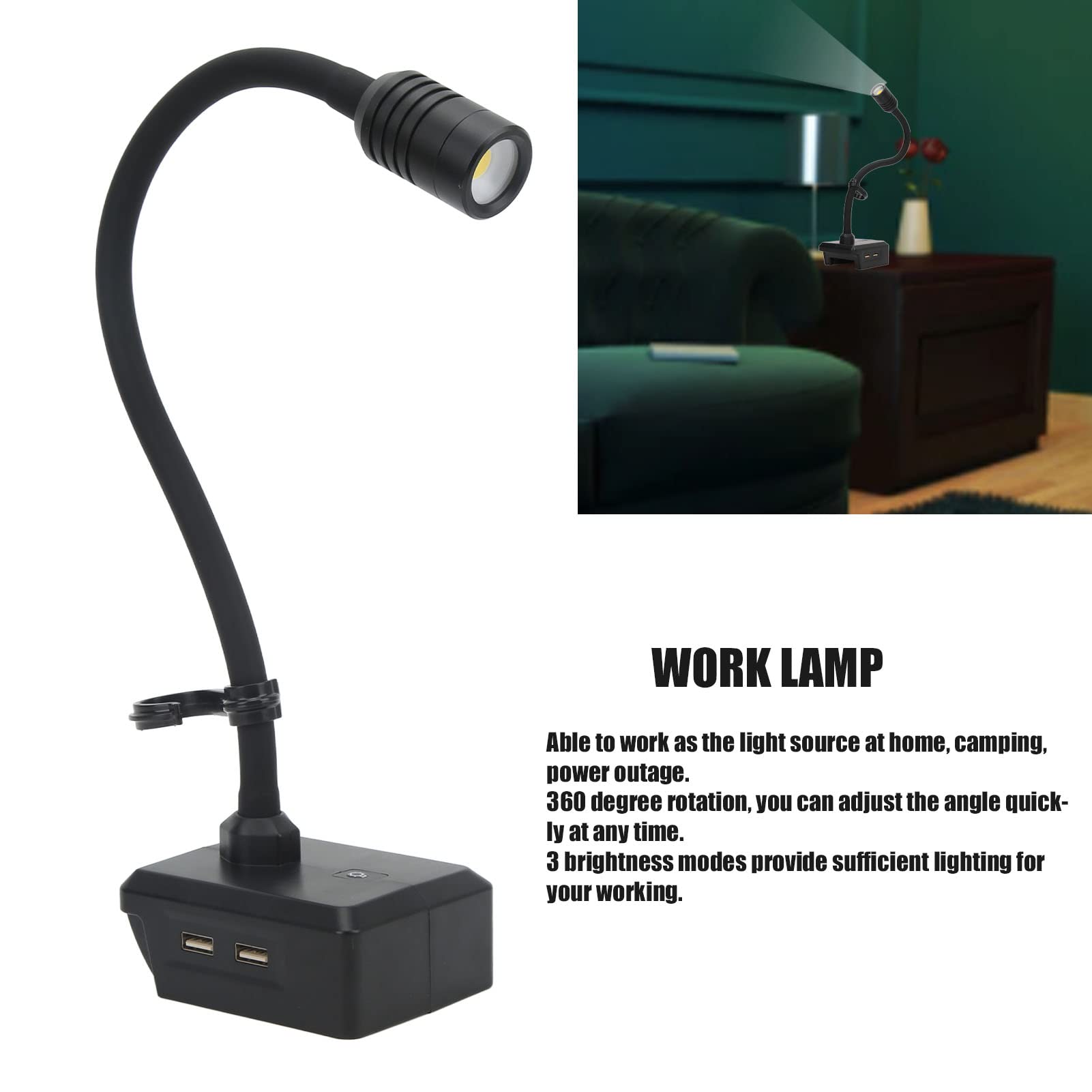 Lampe De Travail LED FLEXMAN 1000LM - Pliable, Magnétique, 3 Modes, IP66, 2000mAh
