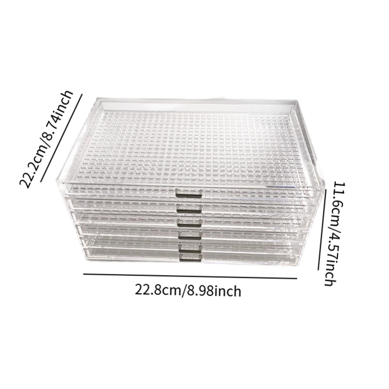 Organizador de Uñas Caja de Almacenamiento Transparente Acrílico Multiuso Cajón para Joyería Separador de Perlas Polvo a Prueba Adecuado para Escritor